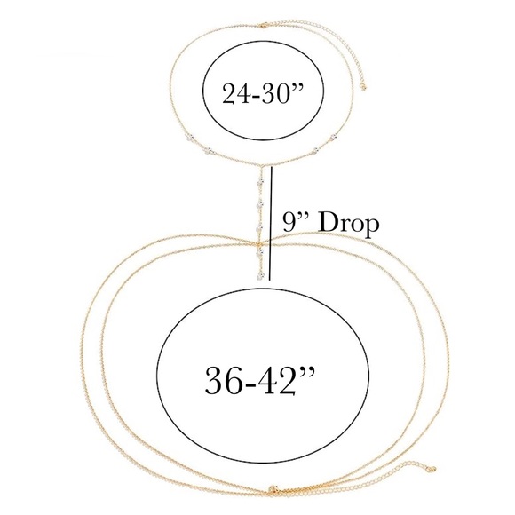 Boho Gold and Crystal Body Harness Jewelry - Picture 12 of 12